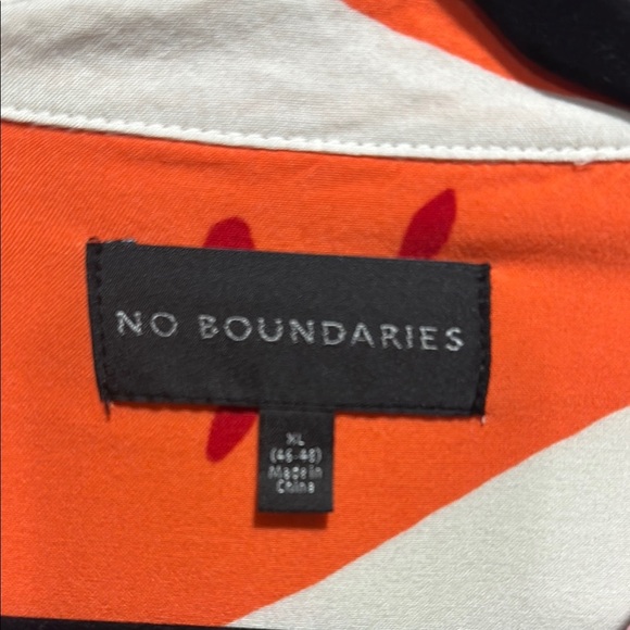 No Boundaries Pink and Orange Casual Button Down Shirt - Picture 2 of 5